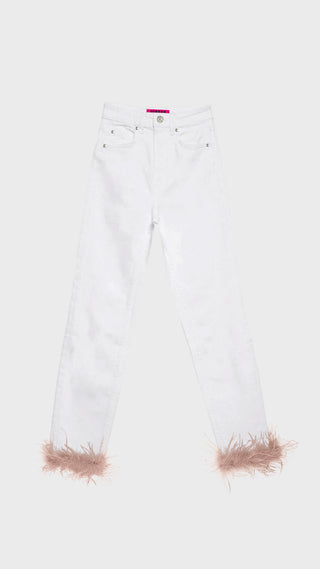 A29 JEANS WITH FEATHERS